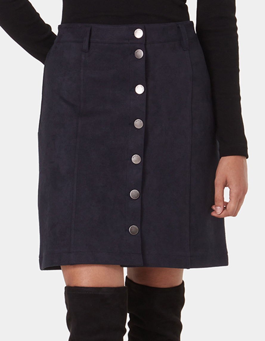 LOIS-Simone buttoned skirt-BLACK