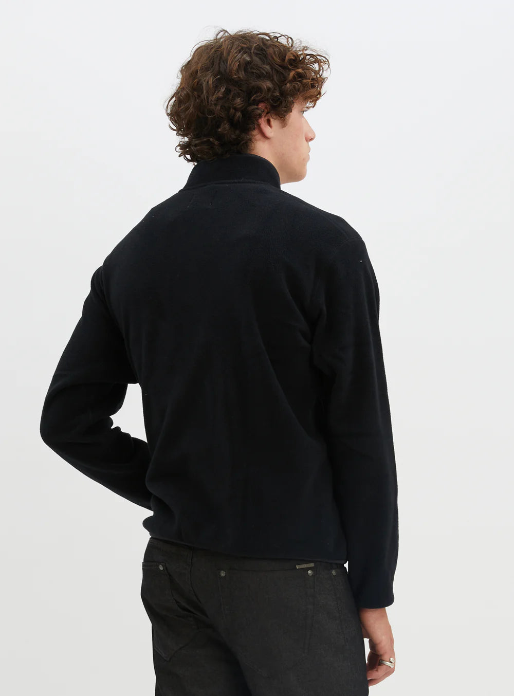 POINT ZERO-JONAS soft micro polar pullover fleece-BLACK