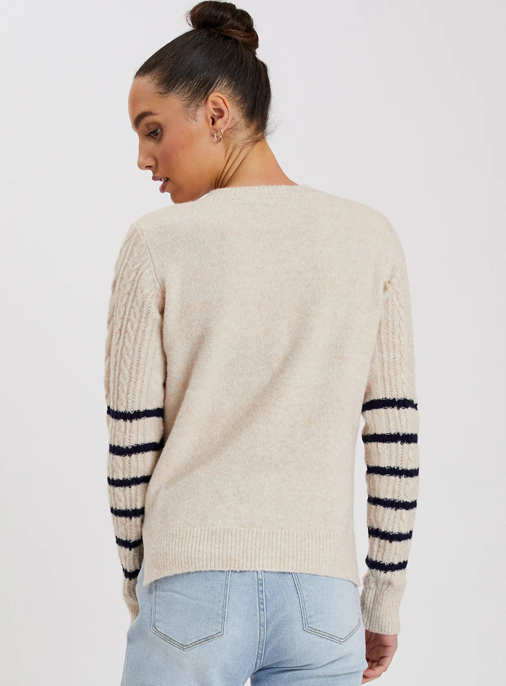 POINT ZERO-ANGELINA V-neck Sweater-SAND