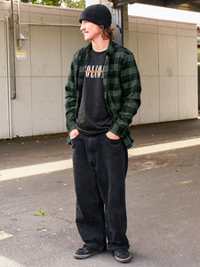 VOLCOM-Caden Plaid LS-BLACK