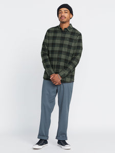 VOLCOM-Caden Plaid LS-BLACK