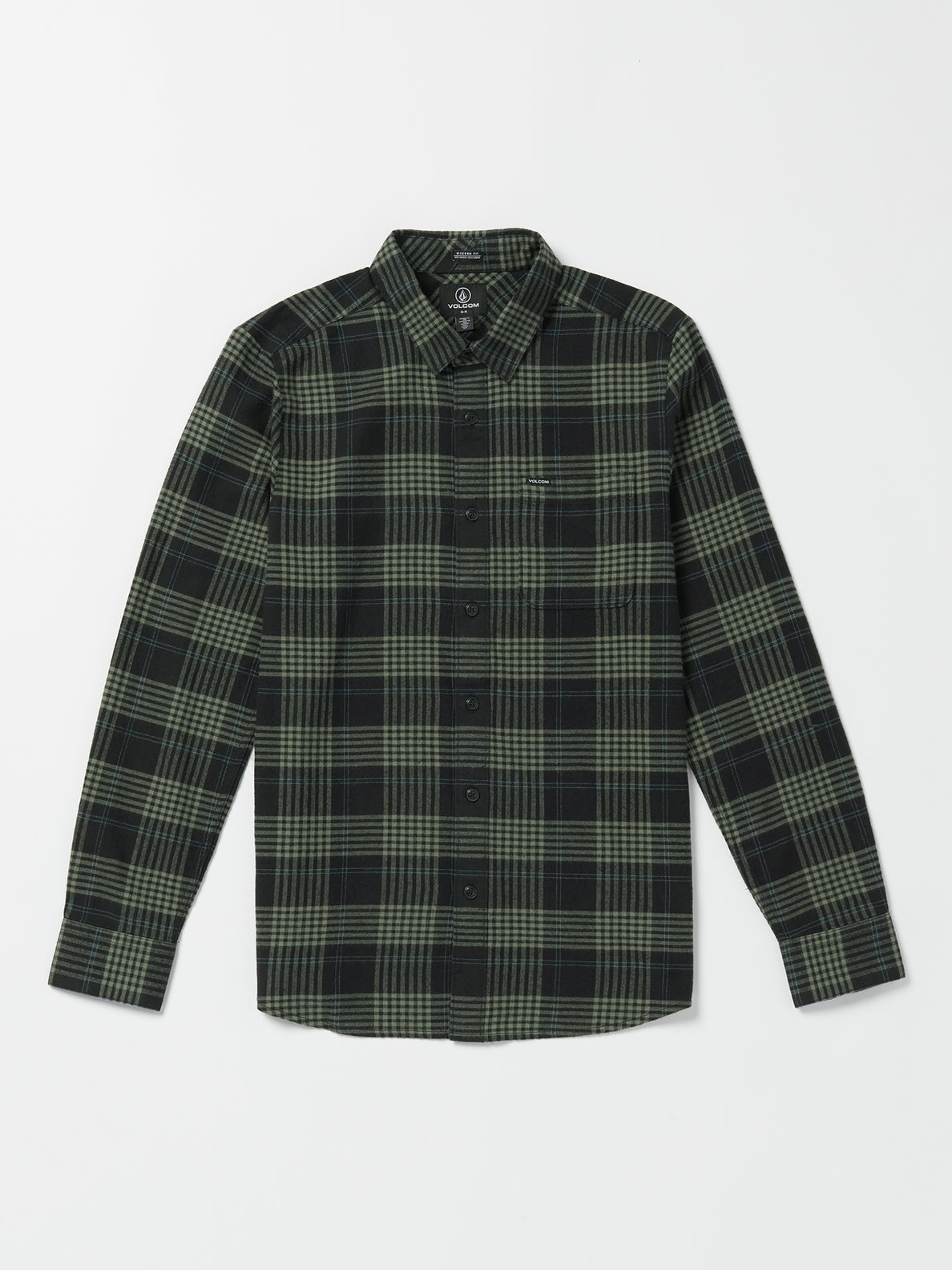 VOLCOM-Caden Plaid LS-BLACK