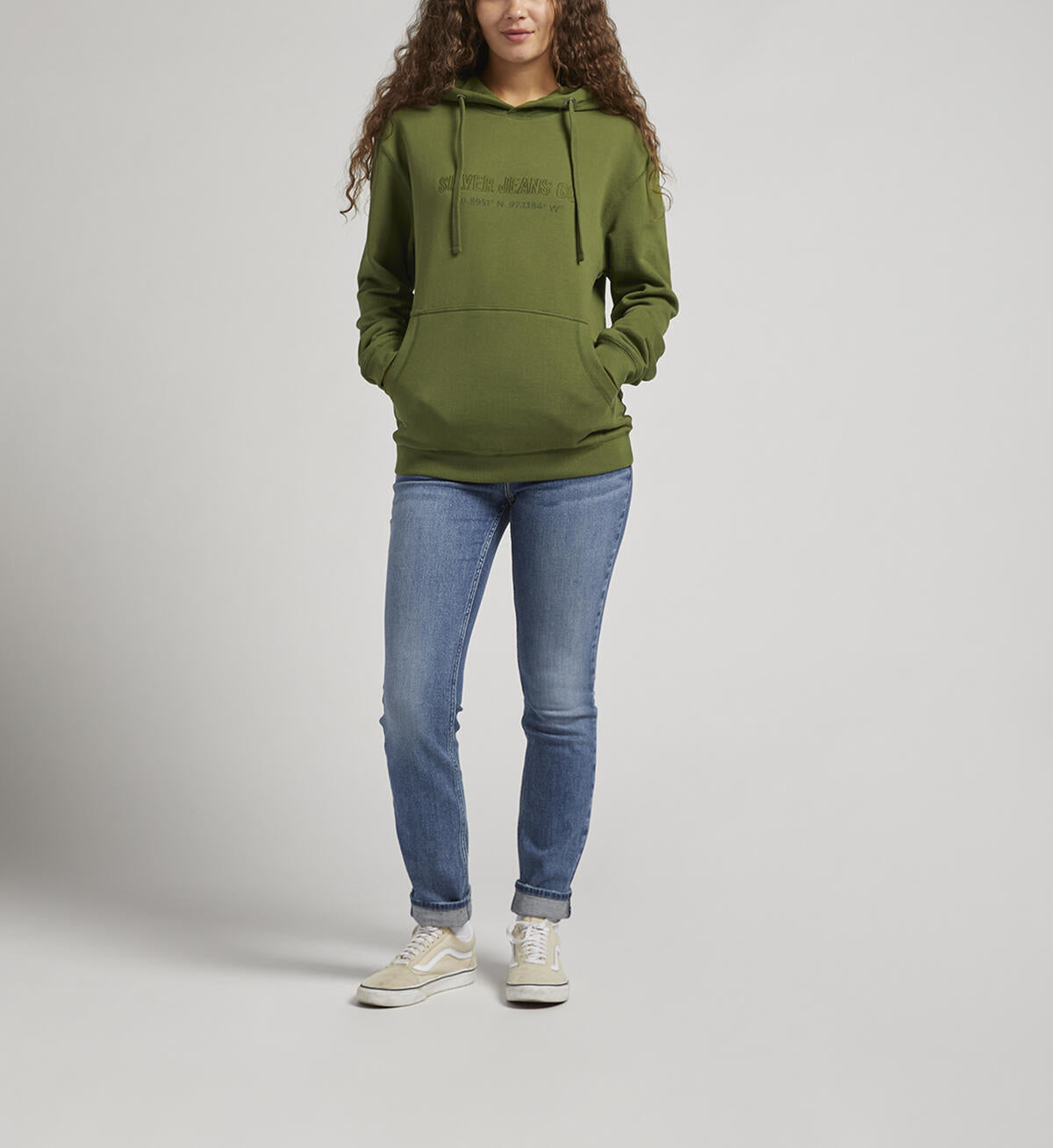 SILVER JEANS-Unisex Logo Hoodie-OLIVE