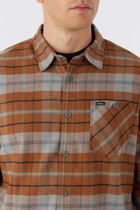 O'NEILL-Redmond Plaid Stretch Flannel-Medium Brown