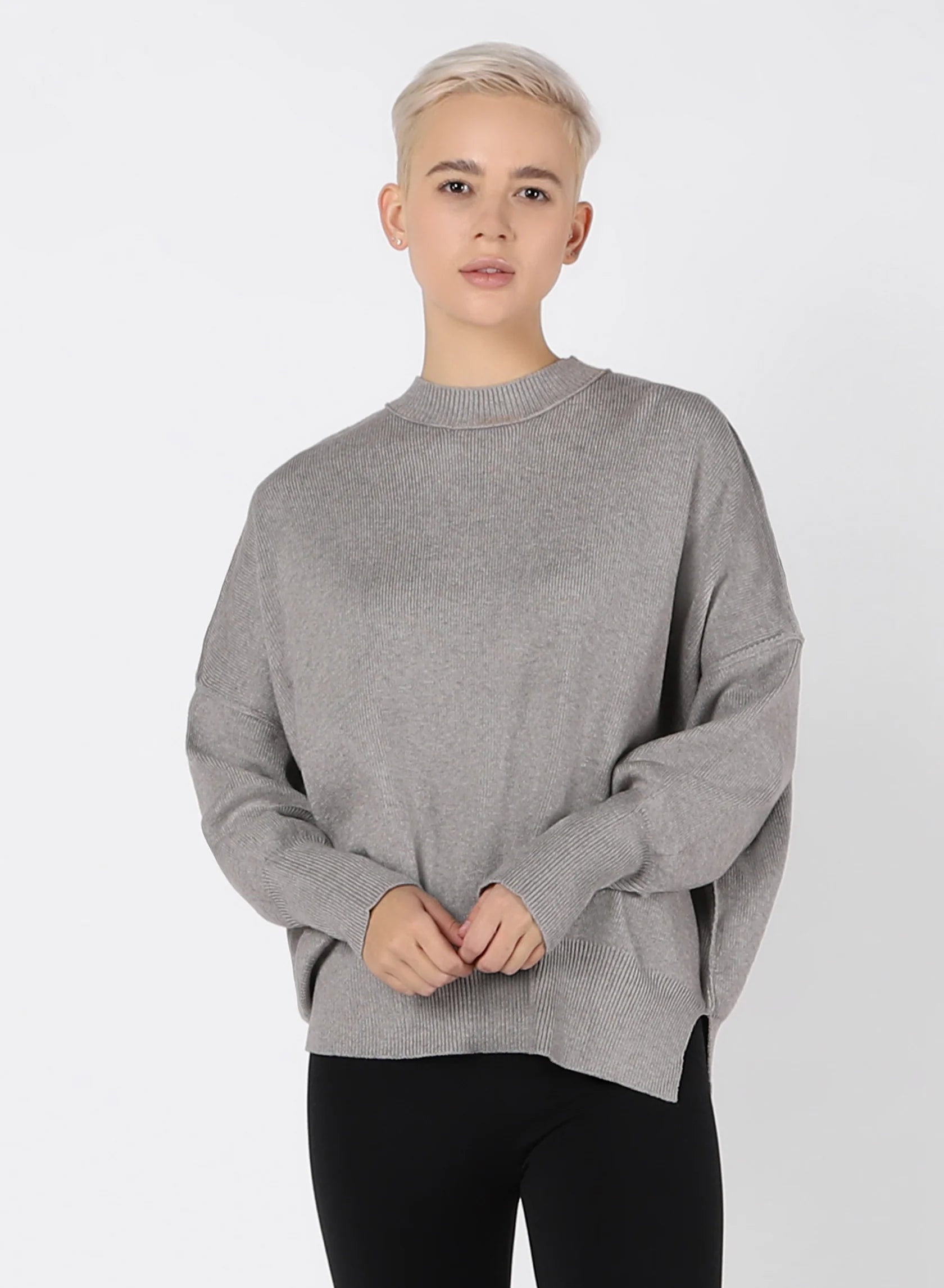 DEX-Oversized sweater-STONE GREY