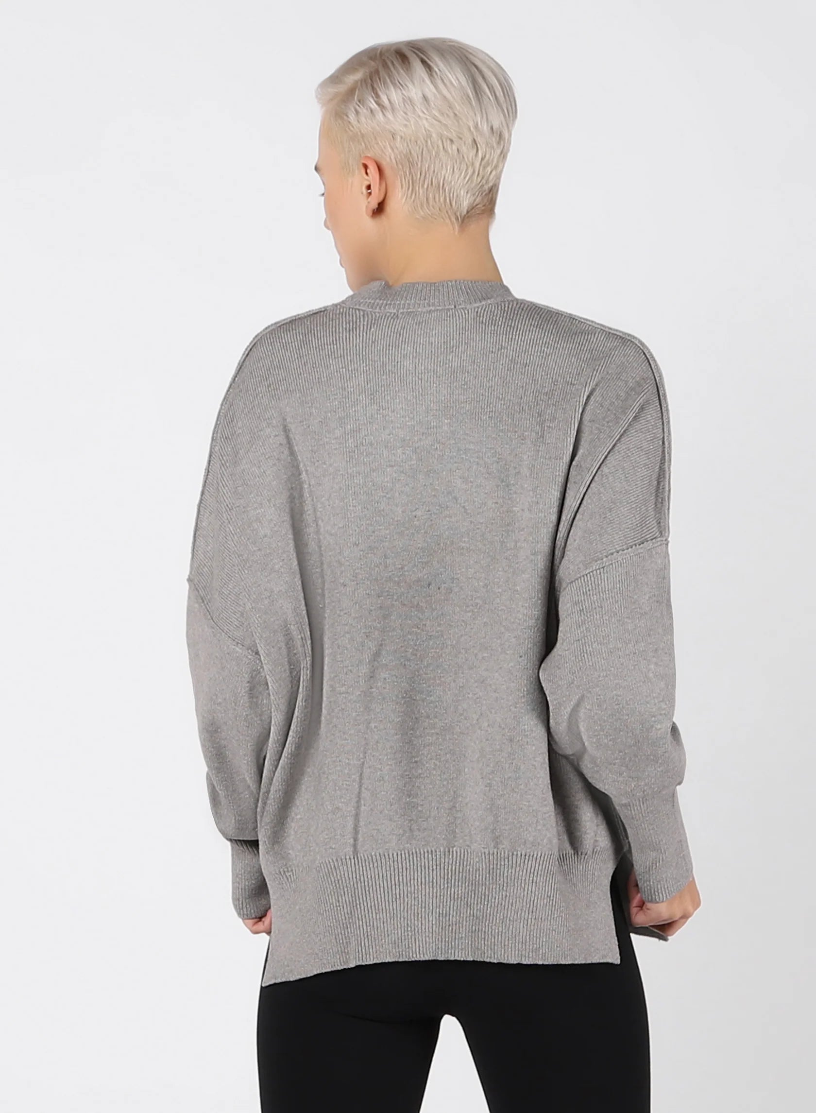 DEX-Oversized sweater-STONE GREY