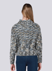 DEX-textured stitch sweater-LIGHT/DARK GREY